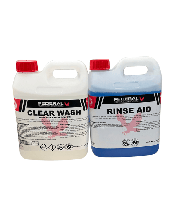DISHWASHER CHEMICAL CLEANING PACK (Clear Wash 2L + Rinse Aid 2L) - DH - PACK - Whisk Hospitality - DH-PACK