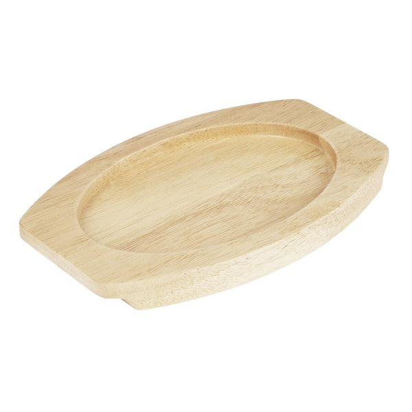 Olympia Hevea Board for Cast Iron Oval Eared Dish 210x135mm for FW818 FW978 - Whisk Hospitality - FW978