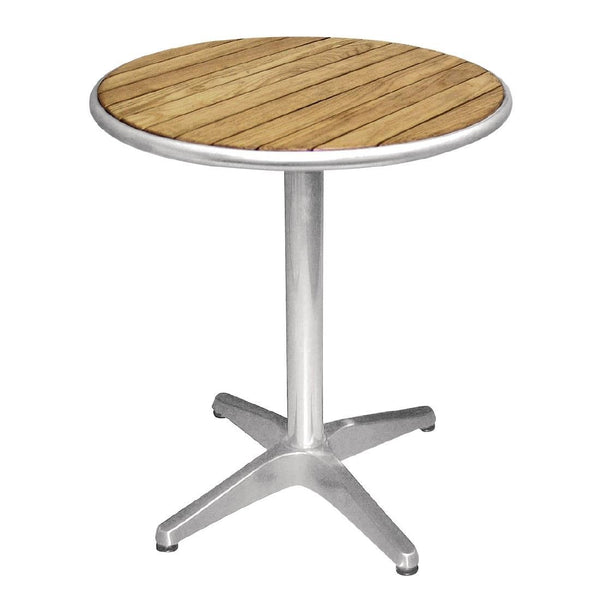 Bolero Round Pedestal Bistro Table Ash & Alu. Top - 600mm U428 - Whisk Hospitality - U428