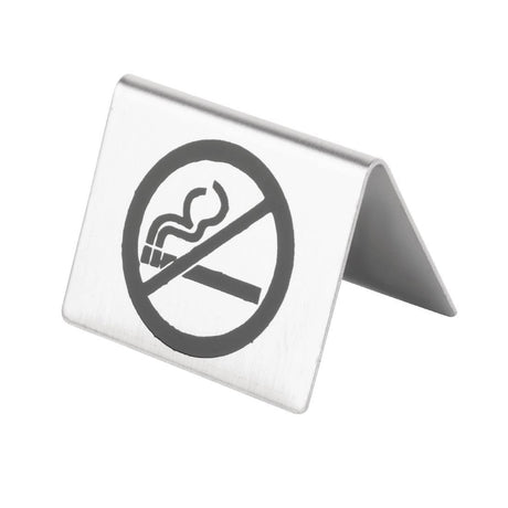 No Smoking Table Sign St/St U044 - Whisk Hospitality - U044