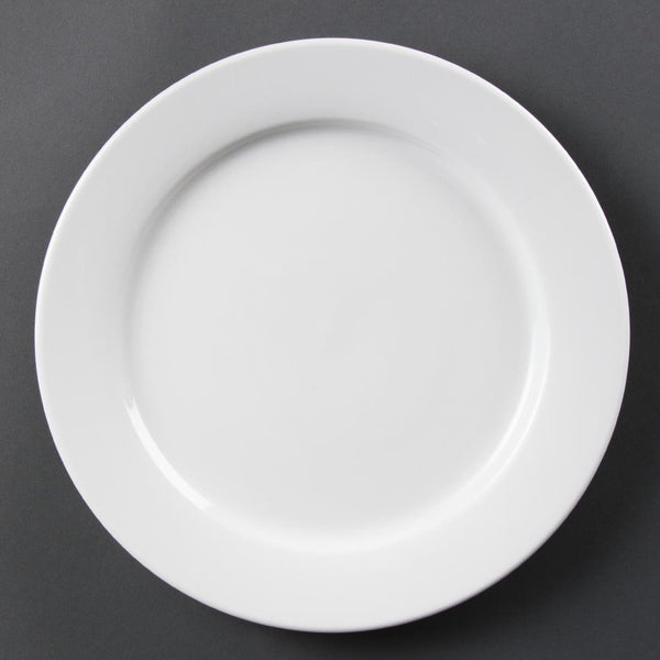 Olympia Whiteware Wide Rimmed Plate - 28cm 11" (Box 6) CB482 - Whisk Hospitality - CB482