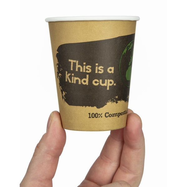 Fiesta Compostable Hot Cup Single Wall 'Kind' 255ml (Sleeve 50) DS057 - Whisk Hospitality - DS057