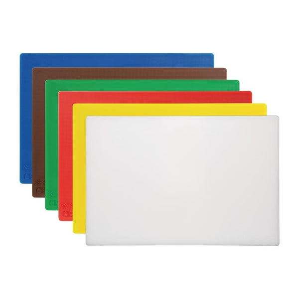 Hygiplas Antibacterial High Density Set of 6 Chopping Board Set - 450x300x12mm HC862 - Whisk Hospitality - HC862