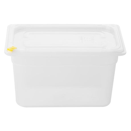 Hygiplas Click PP 1/4 GN with Lid & 7 Colour clips - 150mm 3.7Ltr (Pack 4) FZ096 - Whisk Hospitality - FZ096