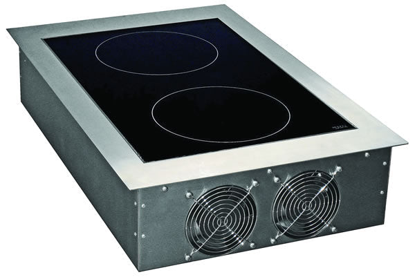 Y3500DDSS Yellow Induction 2 x 3500watt Built in Dual Hob Unit 450mm x 700mm x 208mm 30amp single phase – supplied unplugged - Whisk Hospitality - Y3500DDSS