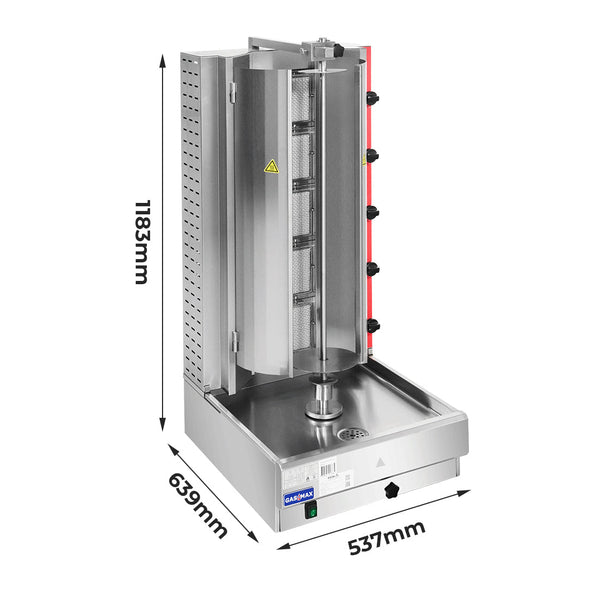 GasMax Semi-automatic 5 Burner LPG Kebab Machine KB-5LPG - Whisk Hospitality - KB-5LPG