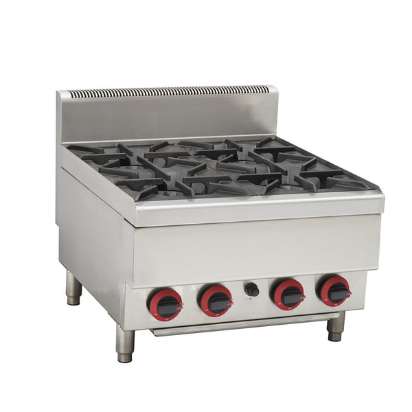 GASMAX Benchtop LPG 4 Burner Cooktop w/ Splashback JUS-TR-4BLPG - Whisk Hospitality - JUS-TR-4BLPG