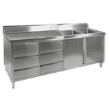 DSC - 2100R - H KITCHEN TIDY CABINET WITH DOUBLE RIGHT SINKS - Whisk Hospitality - DSC-2100R-H