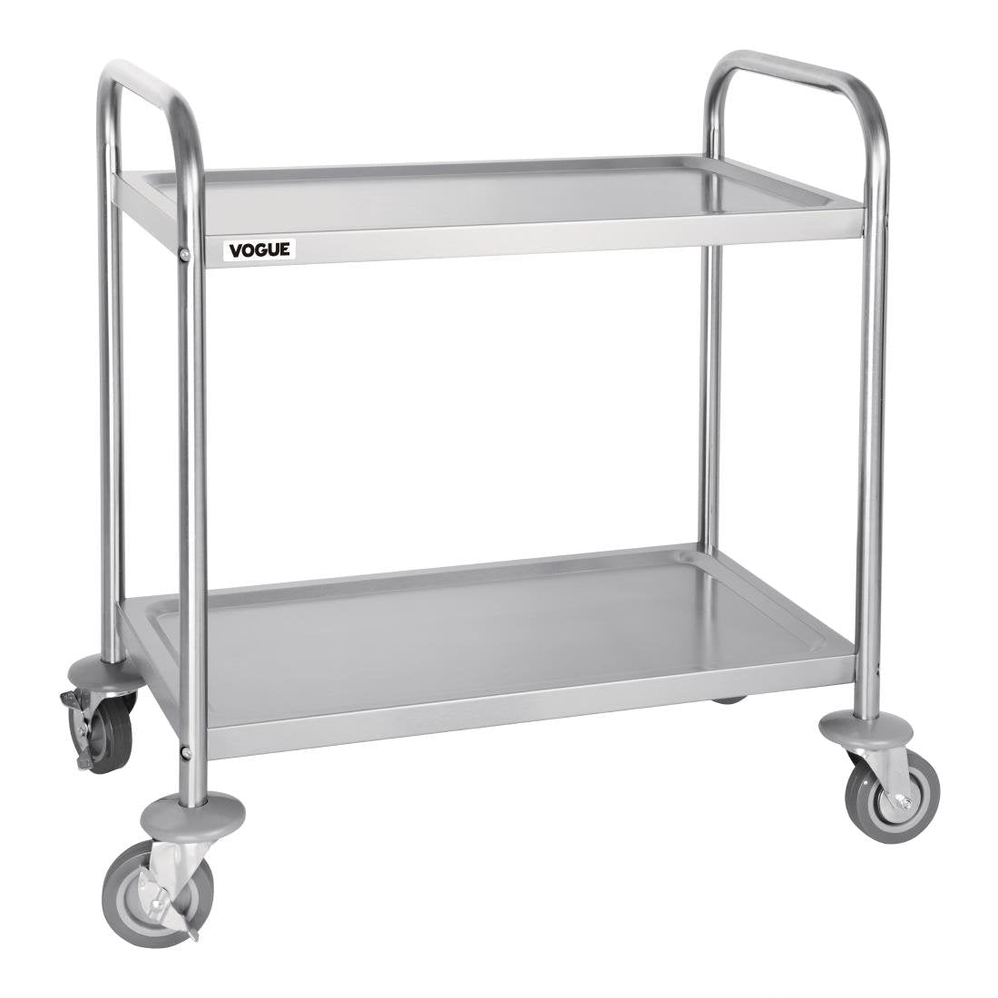 Vogue 2 Tier Flat Pack Trolley St/St - 825H x 710L x 405Wmm F996 - Whisk Hospitality - F996