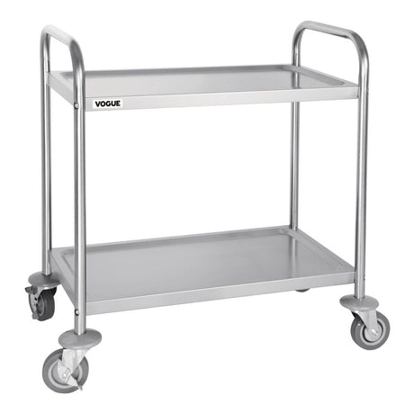 Vogue 2 Tier Flat Pack Trolley St/St - 825H x 710L x 405Wmm F996 - Whisk Hospitality - F996