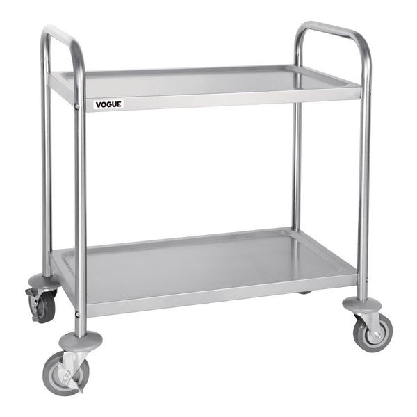 Vogue 2 Tier Flat Pack Trolley St/St - 825H x 710L x 405Wmm F996 - Whisk Hospitality - F996