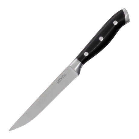 Olympia Premium Riveted Steak Knife Black ABS Handle (Box 6) GR919 - Whisk Hospitality - GR919