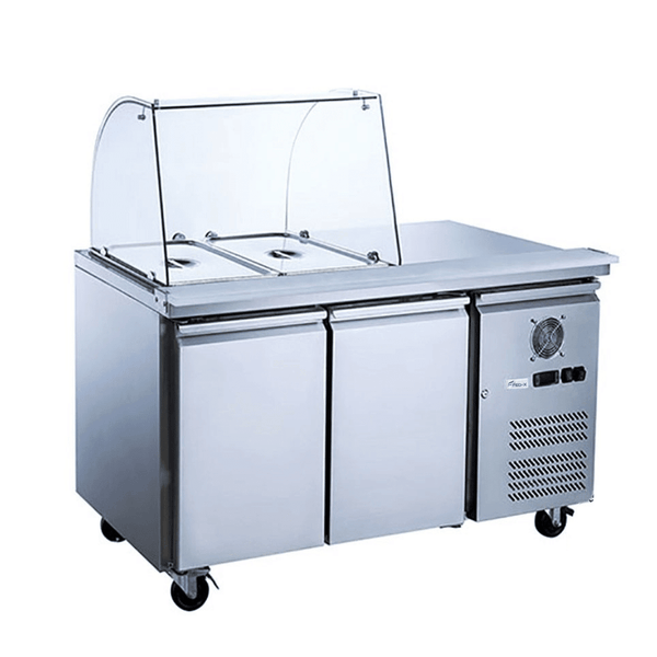 FED - X Two Door Salad Prep Fridge with Curve Glass Top - XTHP2100SALGC - Whisk Hospitality - XTHP2100SALGC