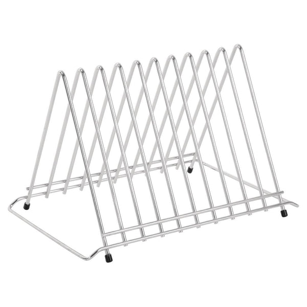 Hygiplas Stainless Steel Heavy Duty Chopping Board Rack - 10 Slots DP037 - Whisk Hospitality - DP037