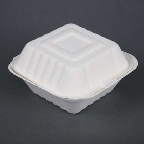 Fiesta Compostable Bagasse Burger Box - 81x149x152mm (Pack 500) DW246 - Whisk Hospitality - DW246