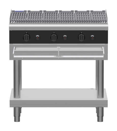 Waldorf Bold Chlb8900G Ls 900Mm Gas Chargrill Low Back Version Leg Stand - Whisk Hospitality - CHLB8900G-LS
