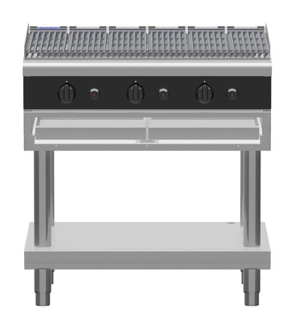 Waldorf Bold Chlb8900G Ls 900Mm Gas Chargrill Low Back Version Leg Stand - Whisk Hospitality - CHLB8900G-LS