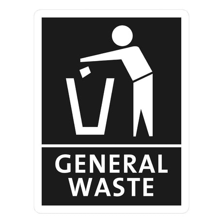 Jantex Slim Bin Label - General Waste FX192 - Whisk Hospitality - FX192