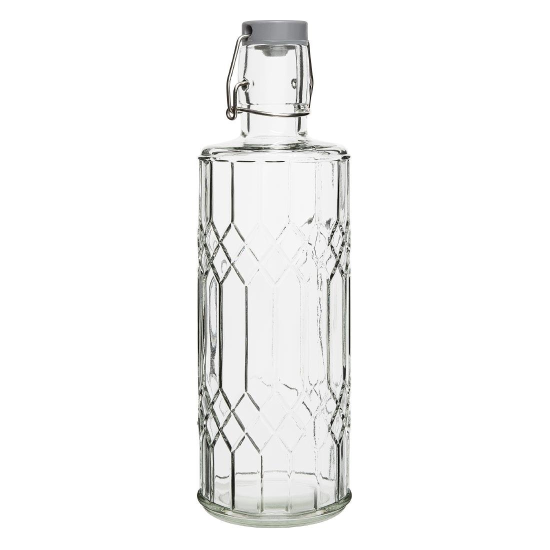 Olympia Geo Glass Water Bottle with Stopper - 1Ltr (Box 6) DN816 - Whisk Hospitality - DN816