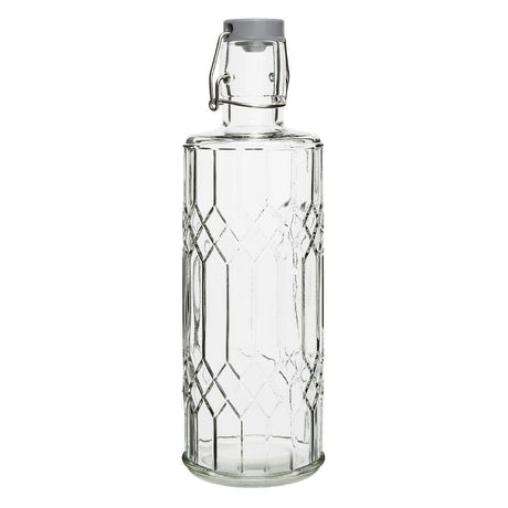 Olympia Geo Glass Water Bottle with Stopper - 1Ltr (Box 6) DN816 - Whisk Hospitality - DN816