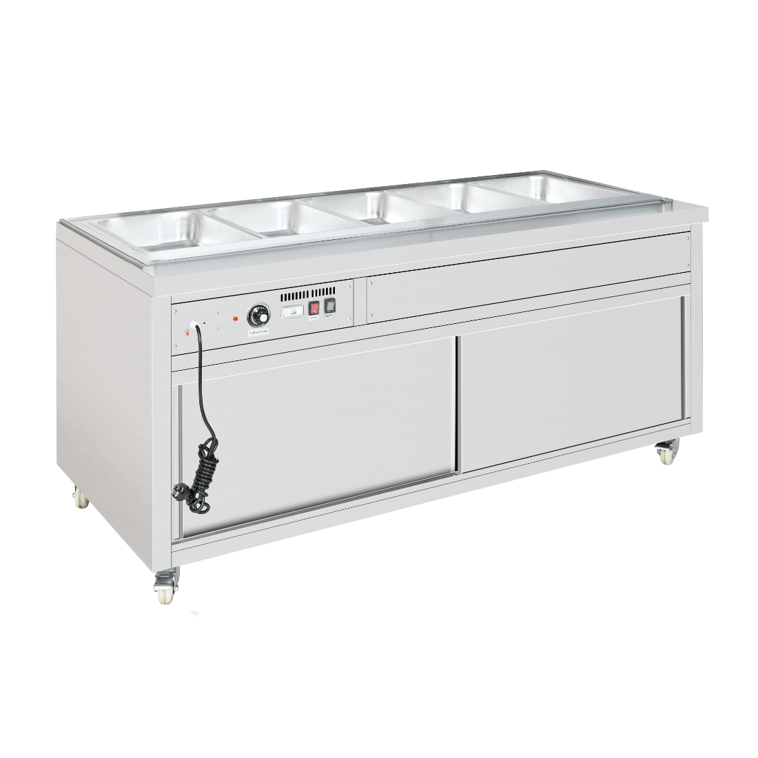 Thermaster Premium Wet and Dry Bain Marie Food Display 5x1/1 GN Pans - PG180FE - XB - Whisk Hospitality - PG180FE-XB