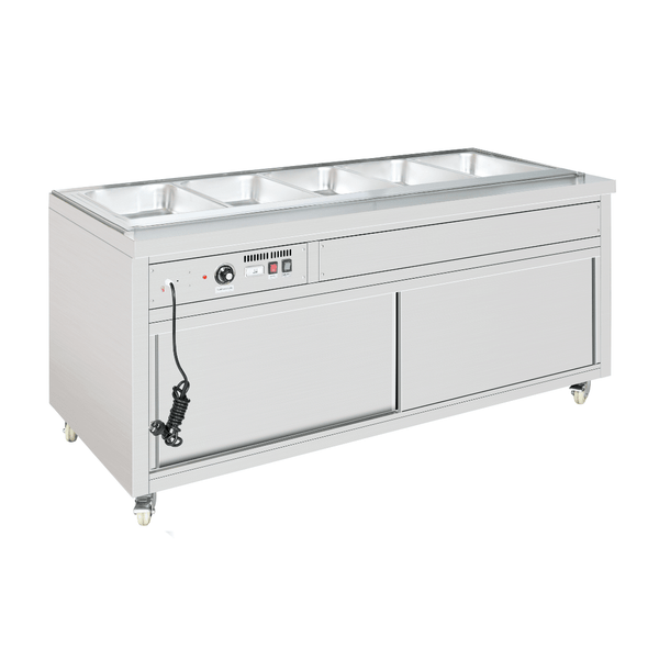 Thermaster Premium Wet and Dry Bain Marie Food Display 5x1/1 GN Pans - PG180FE - XB - Whisk Hospitality - PG180FE-XB