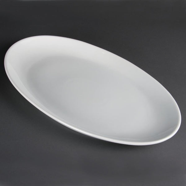 Olympia Whiteware French Deep Oval Plate White - 500mm 19 1/2" (Box 1) CC892 - Whisk Hospitality - CC892