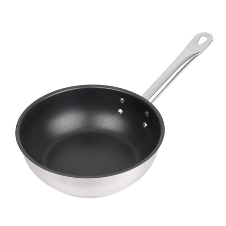 Vogue Saute Pan Teflon Platinum Plus Non Stick Coating St/St - 200mm FC098 - Whisk Hospitality - FC098
