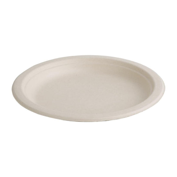 Fiesta Compostable Bagasse Round Plate 260mm Natural Colour (Pack 50) FC545 - Whisk Hospitality - FC545