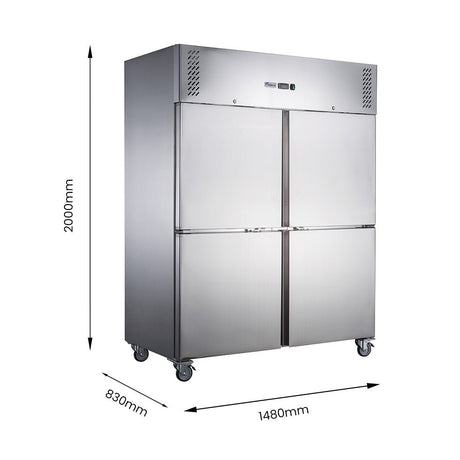 FED - X S/S Four Door Upright Fridge - XURC1410S2V - Whisk Hospitality - XURC1410S2V