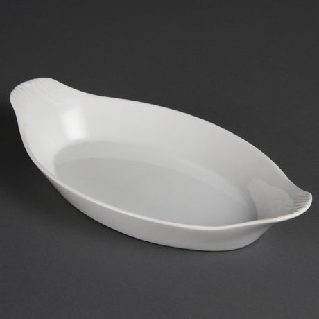 Olympia Whiteware Oval Eared Dish - 53Hx289Wx166mmD (Box 6) W411 - Whisk Hospitality - W411