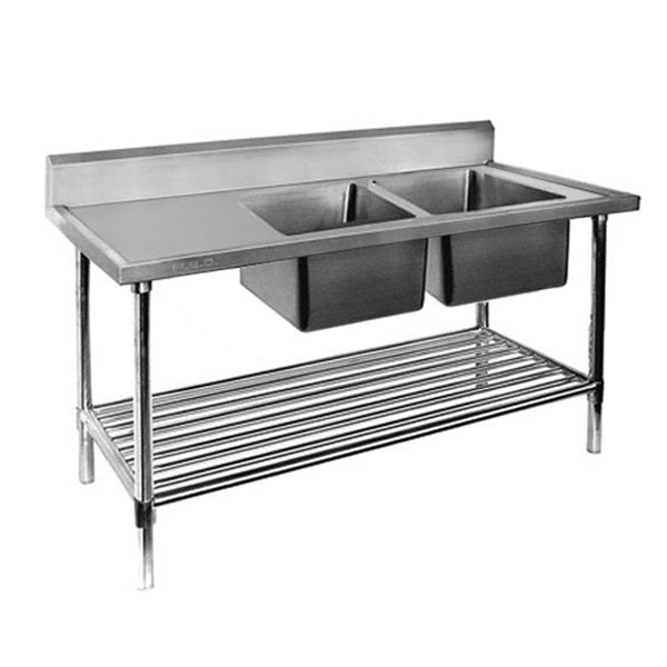 Modular System Double Right Sink Bench with Pot Undershelf - DSB6 - 1500R/A - Whisk Hospitality - DSB6-1500R/A