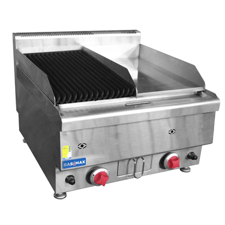 GASMAX Benchtop LPG Gas Combo 1/2 Char & 1/2 Griddle - JUS - TRGH60ELPG - Whisk Hospitality - JUS-TRGH60ELPG