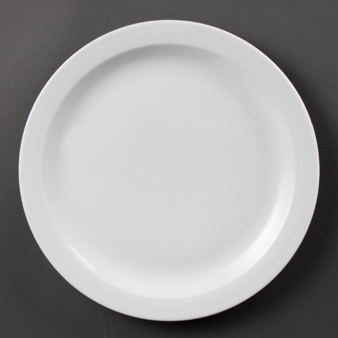Olympia Whiteware Narrow Rimmed Plate - 28cm 11" (Box 6) CB491 - Whisk Hospitality - CB491