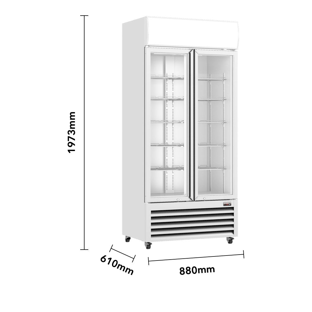Thermaster Double Glass Door Colourbond Upright Drink Fridge - LG-580P - Whisk Hospitality - LG-580P