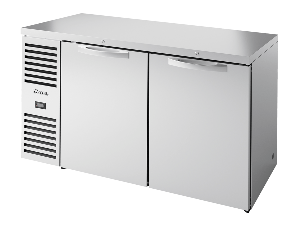 True Refrigeration Bar Refrigerator Stainless Steel Ext 2 Solid Swing Doors - TBR60 - RISZ1 - L - S - SS - 2 - Whisk Hospitality - TBR60-RISZ1-L-S-SS-2