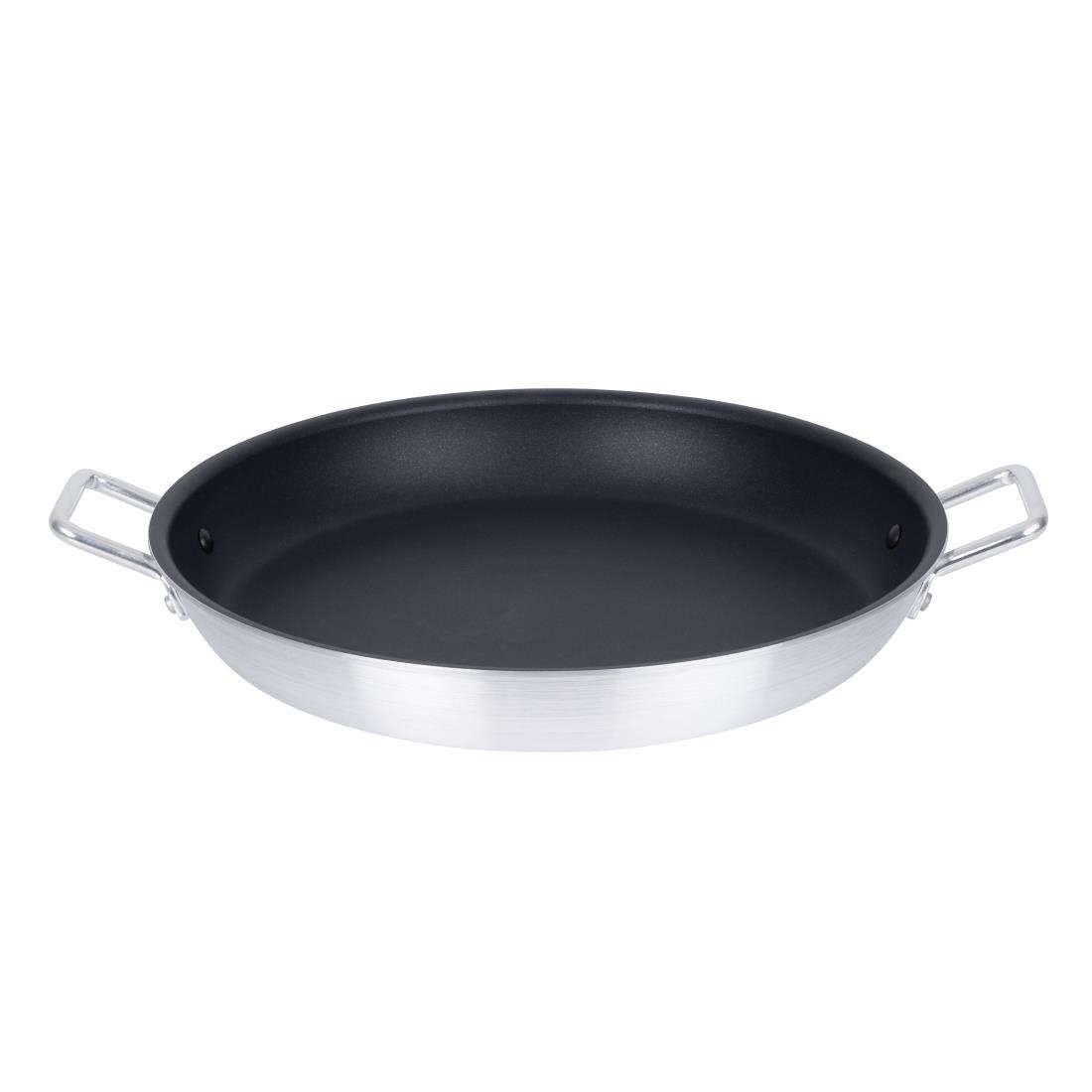 Vogue Paella Pan Non - Stick Teflon Platinum Plus - 450x68mm 17 3/4x2 5/8" T369 - Whisk Hospitality - T369