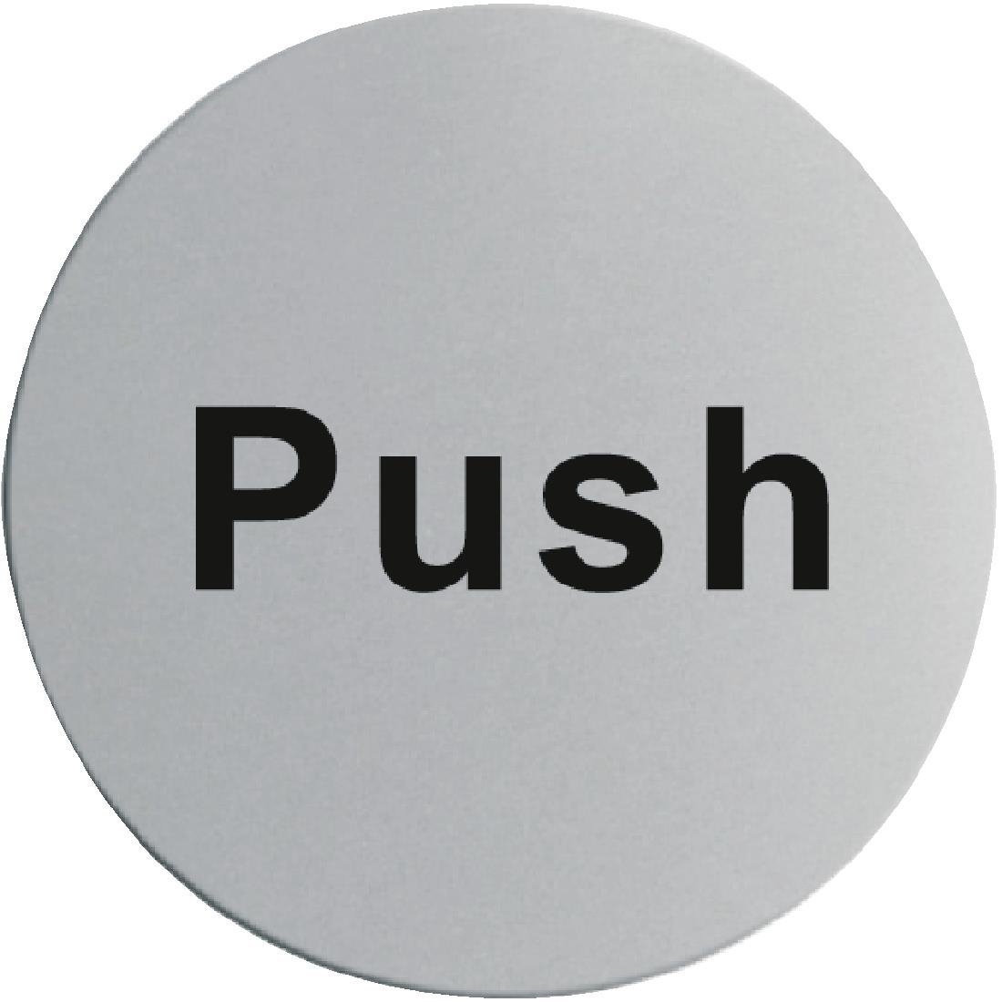 Vogue Push Door Sign St/St (Self Adhesive) U063 - Whisk Hospitality - U063