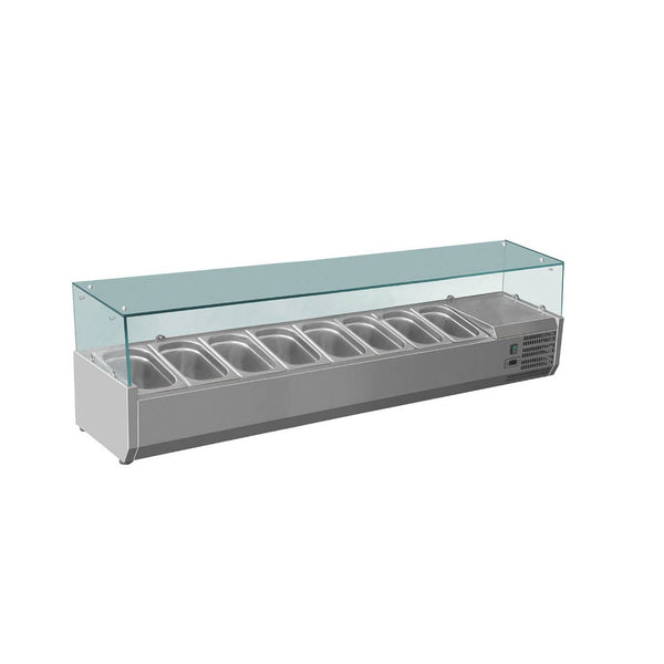 FED - X Flat Glass Salad Bench - XVRX1800/380 - Whisk Hospitality - XVRX1800/380
