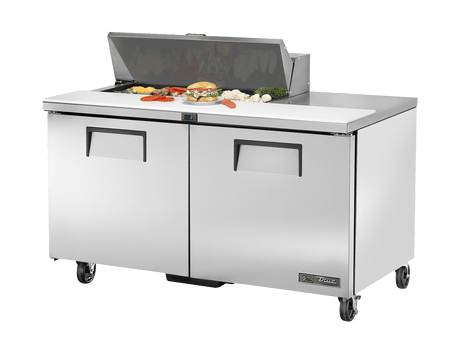 True Refrigeration Prep Table 10x 1/6 Top Pans 2 Solid Swing Doors - TSSU - 60 - 10 - HC - Whisk Hospitality - TSSU-60-10-HC