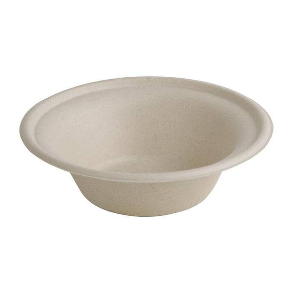 Fiesta Compostable Bagasse Round Bowl 340ml Natural Colour (Pack 50) FC543 - Whisk Hospitality - FC543