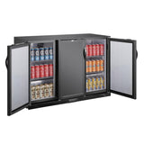 Polar G - Series Back Bar Cooler with Triple Solid Hinged Doors Black - 850mm GE999 - A - Whisk Hospitality - GE999-A