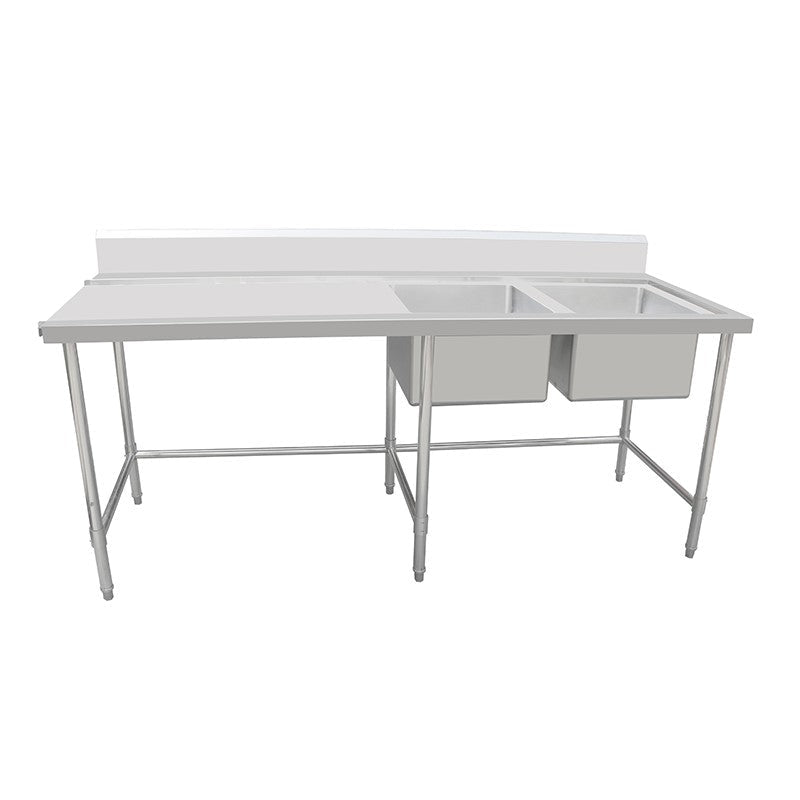 Work Bench - Double Sink with Leg Brace - Right Sink / 600 / ASD-2460R - Whisk Hospitality - 419956