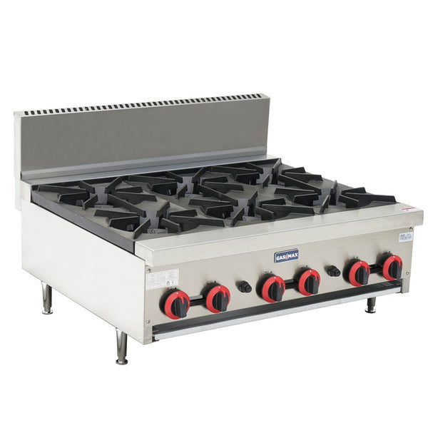 Gasmax Gas 6 Burner Cook Top RB-6ELPG - Whisk Hospitality - RB-6ELPG