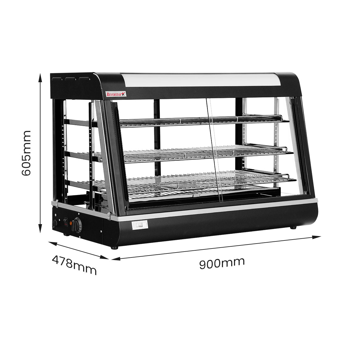 Benchstar Pie Warmer & Hot Food Display - PW-RT/900/1E - 900x490x610mm - Whisk Hospitality - PW-RT/900/1E