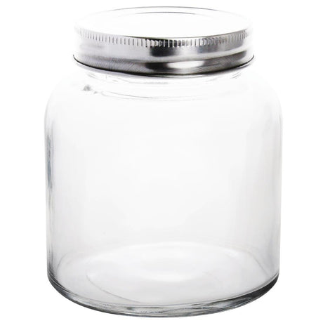 Vogue Glass Jar with St/St Lid - 84x100mm 330ml 12fl oz (Box 6) CP082 - Whisk Hospitality - CP082
