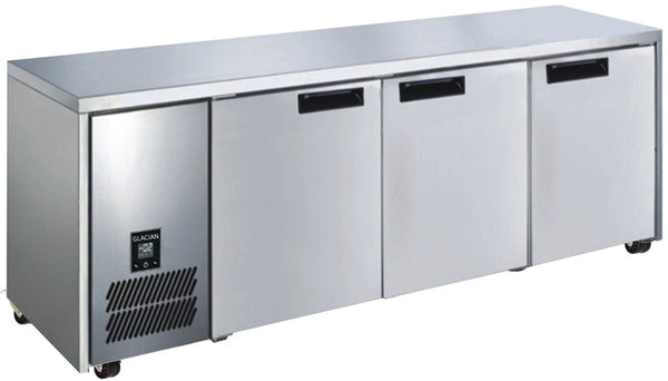 Glacian 3 Door Slimline Fridge 660 Deep Stainless Steel Doors BCS61885 - Whisk Hospitality - BCS61885