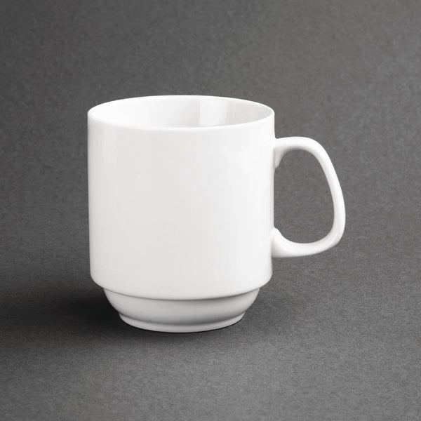 Olympia Whiteware Stacking Mug - 10oz (Box 12) CB461 - Whisk Hospitality - CB461
