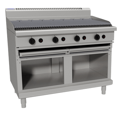 Waldorf 800 Series Chl8120G Cb 1200Mm Gas Chargrill Low Back Version Cabinet Base - Whisk Hospitality - CHL8120G-CB