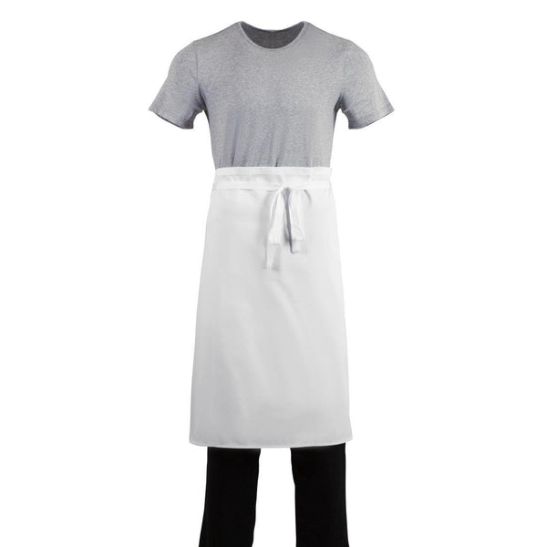 Whites Regular Waist Apron White Polycotton - 36x30" Long A501 - Whisk Hospitality - A501